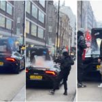 Lamborghini prend soudainement feu, un passant muni d'un extincteur évite le pire