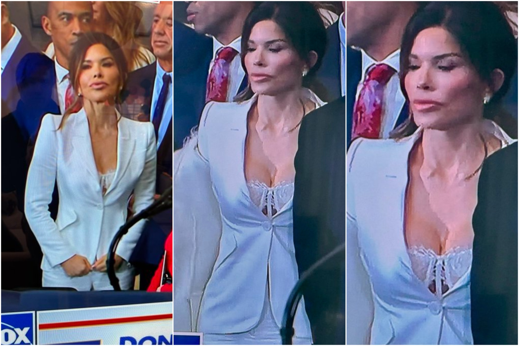 Lauren Sánchez enseña los pechos en la toma de posesión de Trump: bochorno social para Jeff Bezos