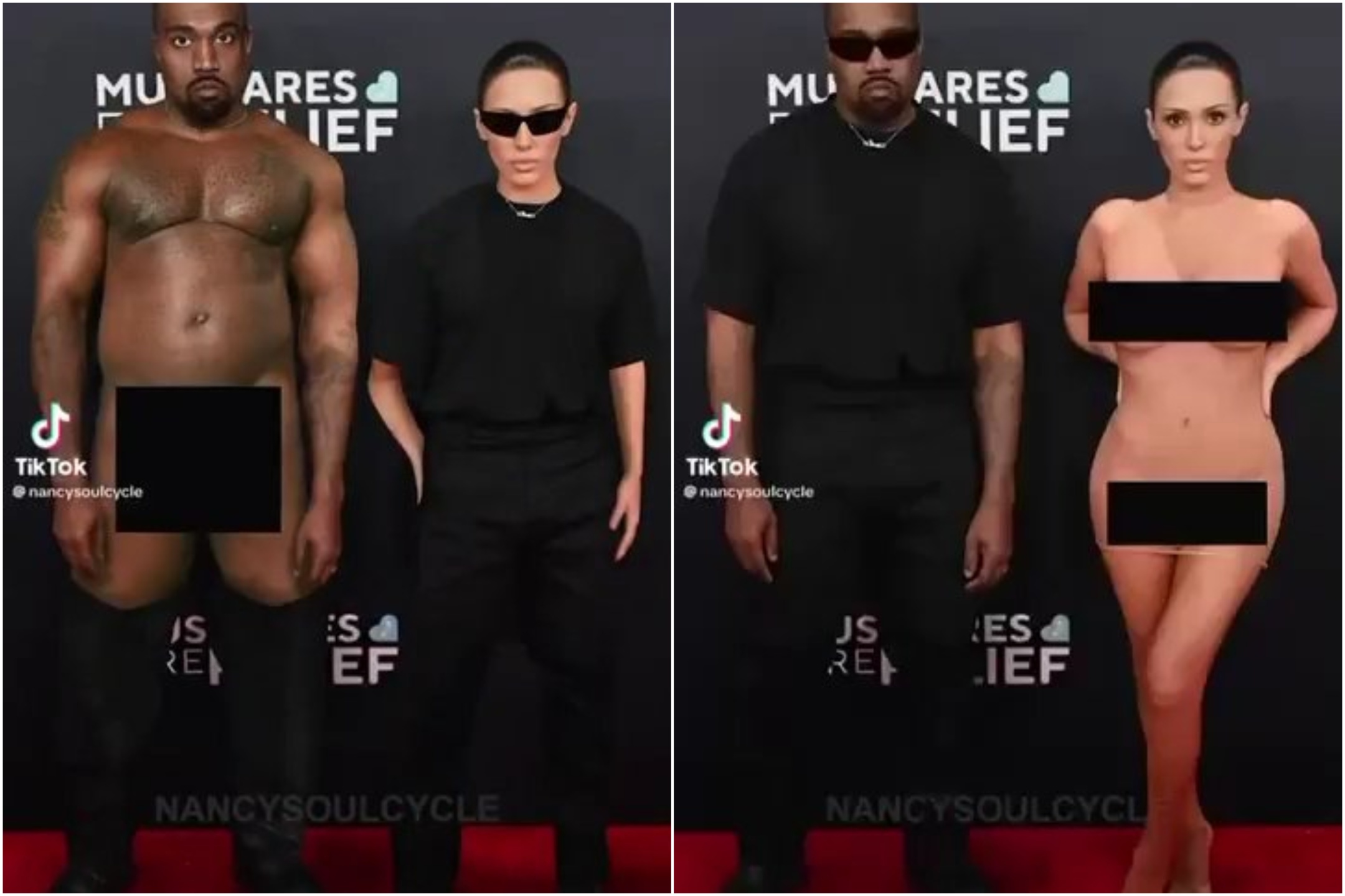 Después de Bianca Censori también Kanye West desnudo: Meme viral pero hay truco