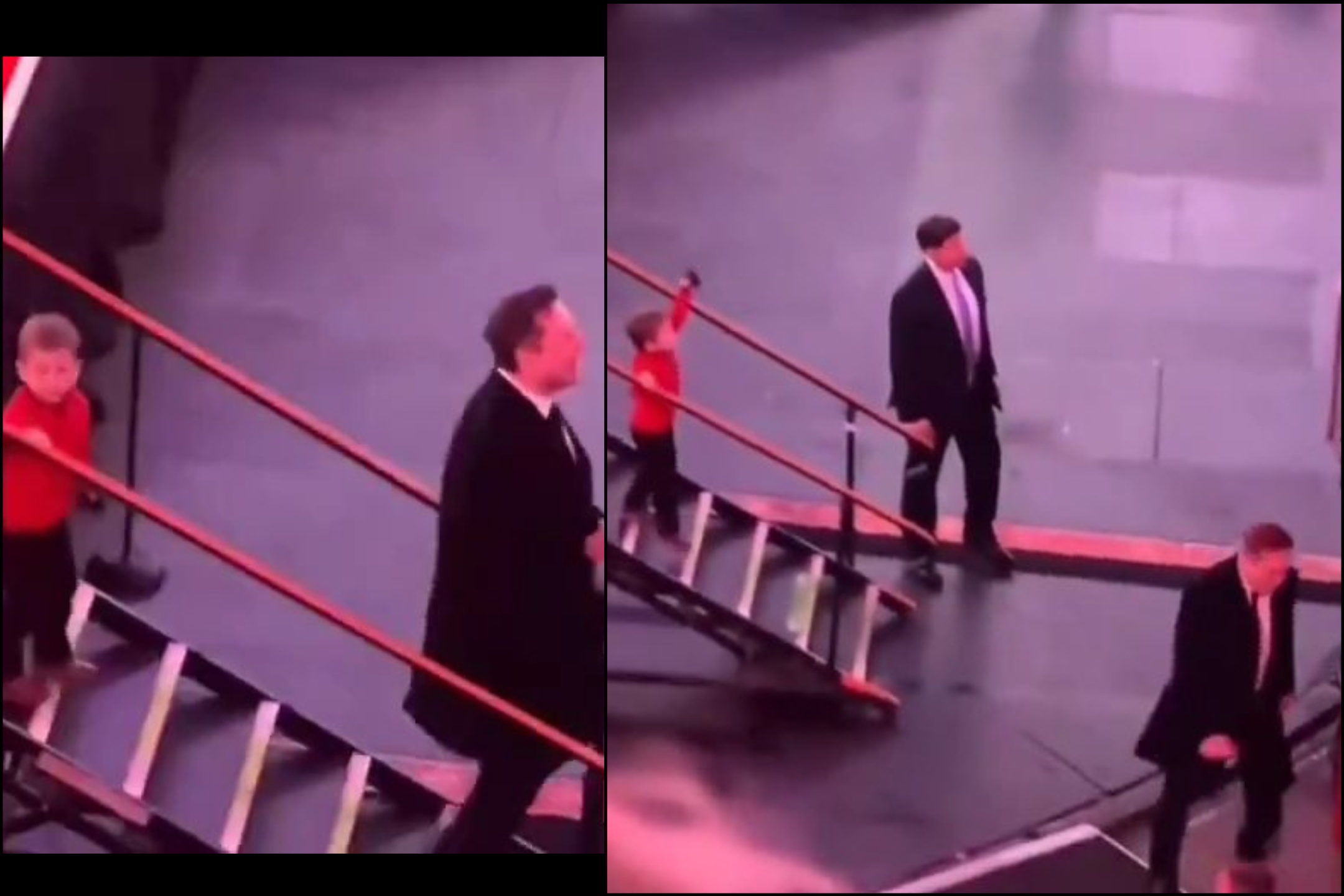 Elon Musk abandona a su hijo de 4 años en el escenario y genera polémica en redes sociales