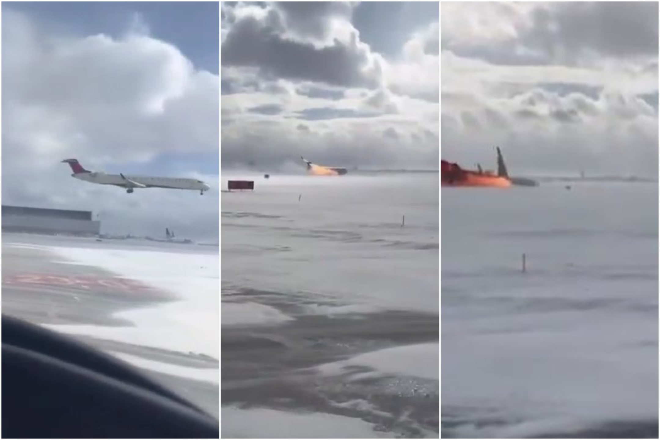 Accidente aéreo en Toronto: imágenes muestran cómo volcó el avión