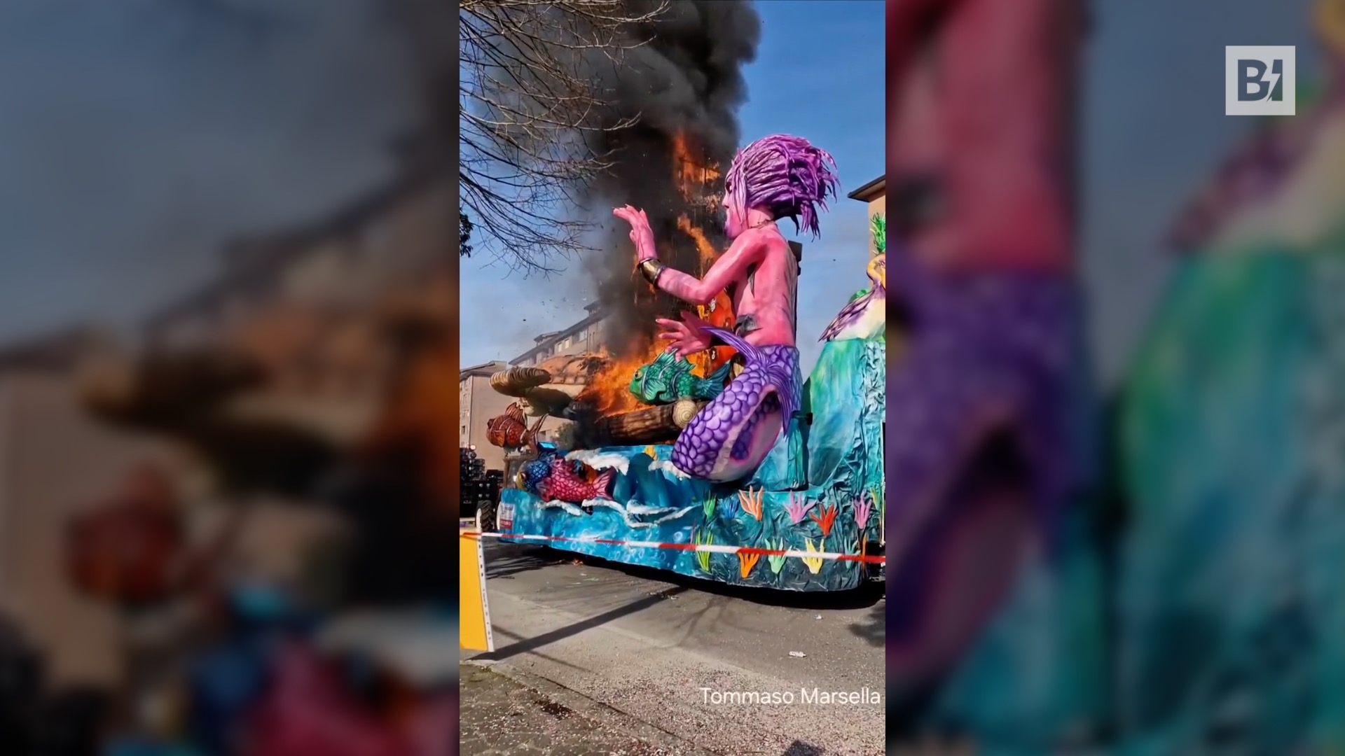 Miedo en el Carnaval de Pontecorvo: una carroza se incendia…