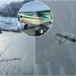 Flugzeug stürzt in zugefrorenen See, zwei Menschen nach 12 Stunden wie durch ein Wunder gerettet