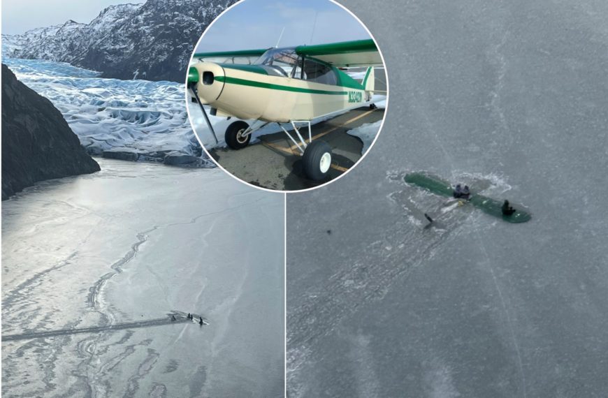 Flugzeug stürzt in zugefrorenen See, zwei Menschen nach 12 Stunden wie durch ein Wunder gerettet