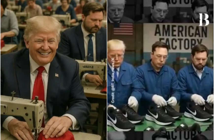 Chinesische KI und Memes gegen Trump, den Präsidenten, der am Fließband arbeiten muss