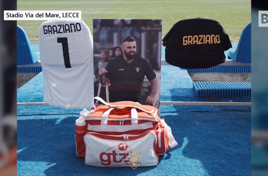 Lecce, un hommage émouvant à Graziano au stade…