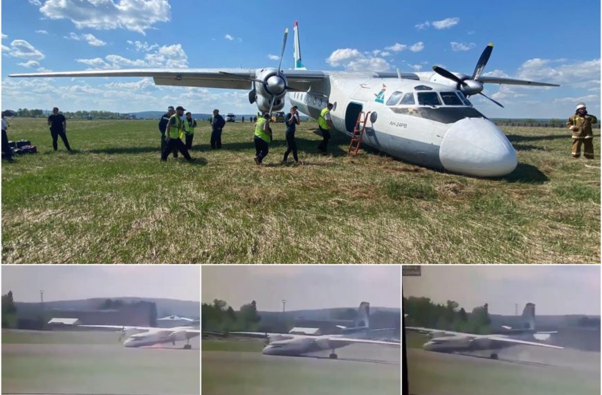 Avión ruso se sale de control: el tren de aterrizaje colapsa y los pasajeros temen.