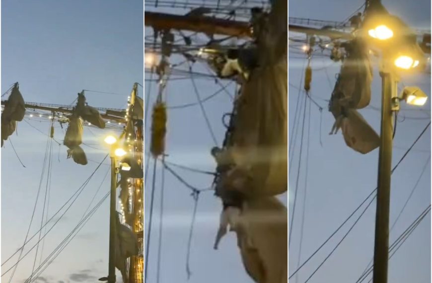 Vidéo choquante : des cadets pendus à un navire après l'impact de Brooklyn, deux ne survivent pas