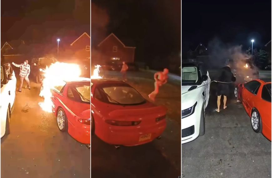 Un homme nu poursuit un pyromane : une vidéo de la poursuite fait le tour du web