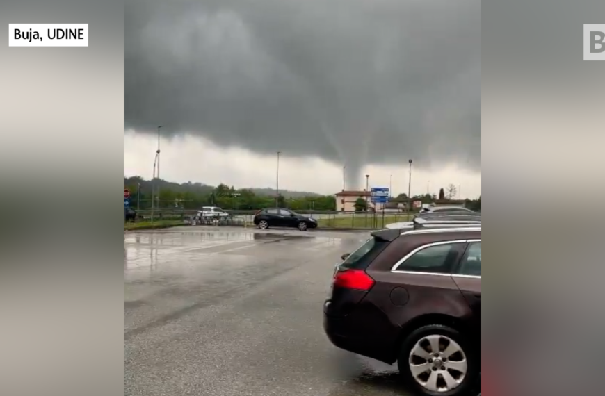 Mal tiempo en Friuli, tornado en Buja