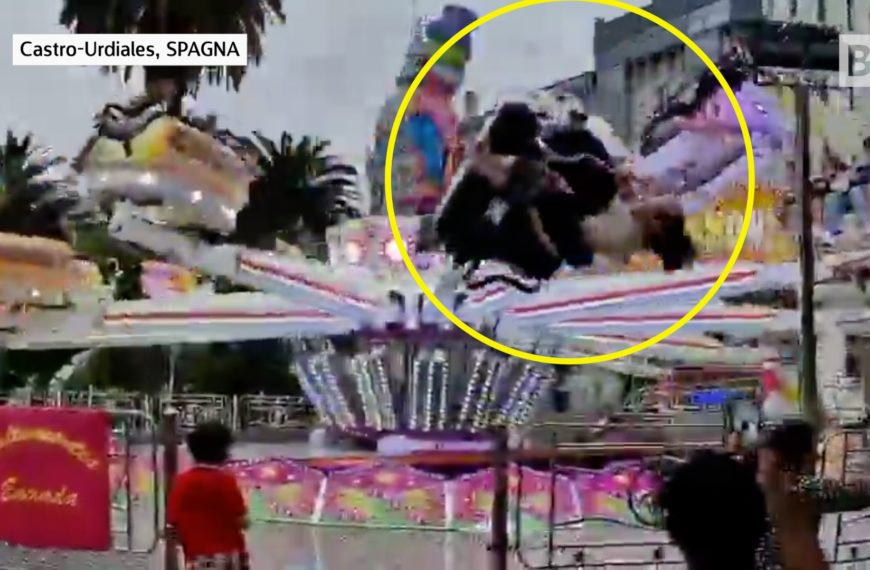 España, se desploma el mecanismo del carrusel, tres heridos…