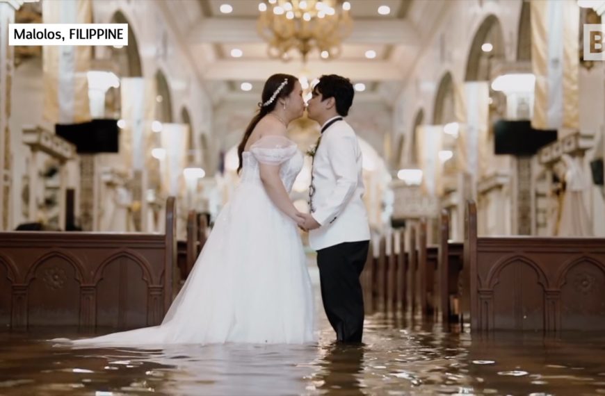 Philippinen, Überschwemmungen verhindern Hochzeit nicht: Die Hochzeit …