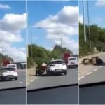 Un automovilista atropella a un motociclista: el impactante video circula en las redes sociales.