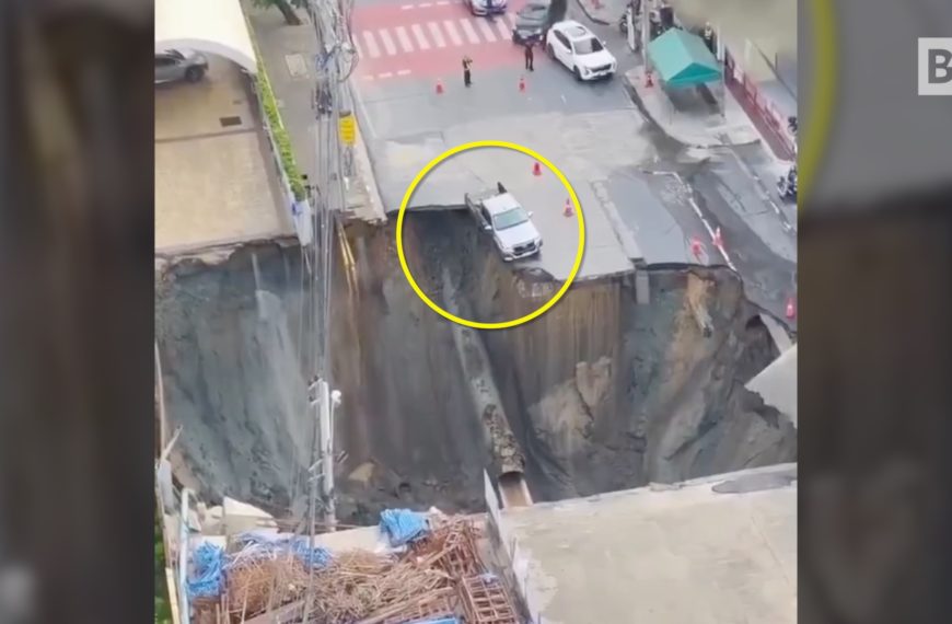 Tailandia: Enorme sumidero frente a un hospital de Bangkok