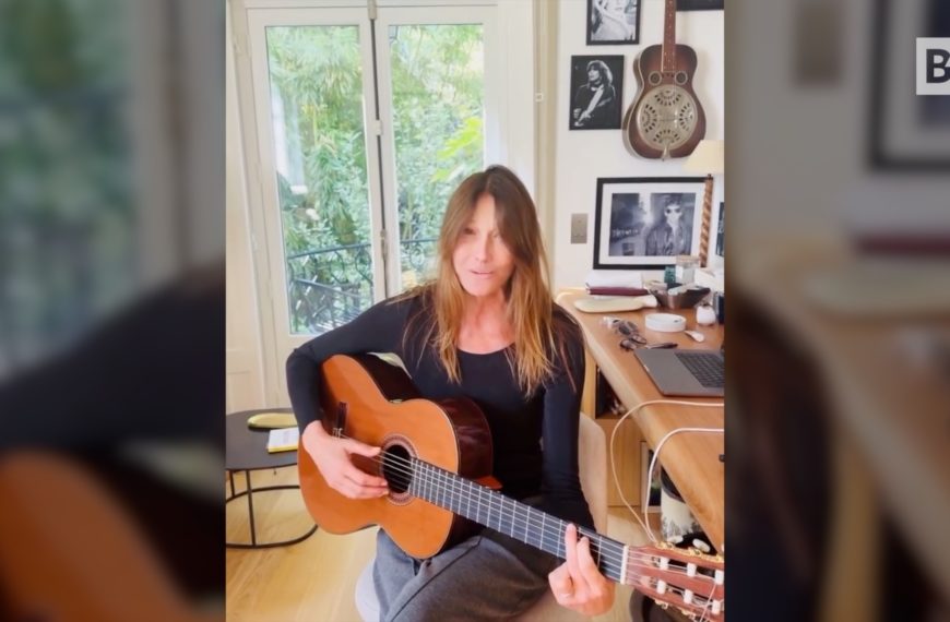 Guitarra y voz: la dedicación de Carla Bruni…