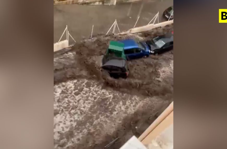 Maltempo nel sud della Francia, strade come fiumi…