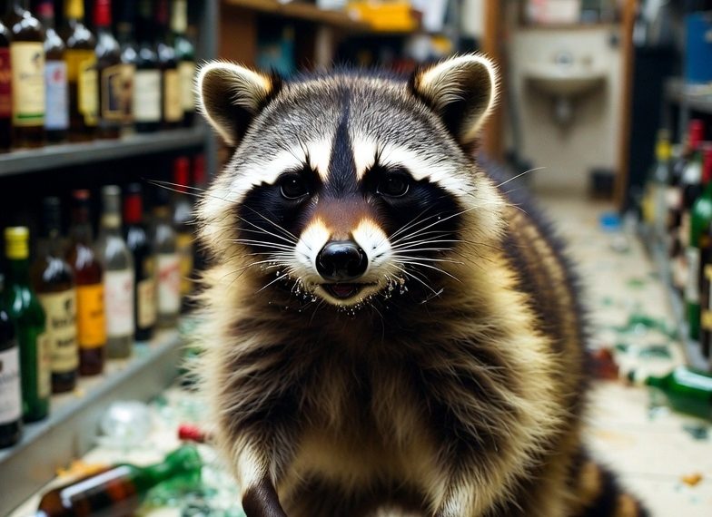 raton laveur ivre en Virginie