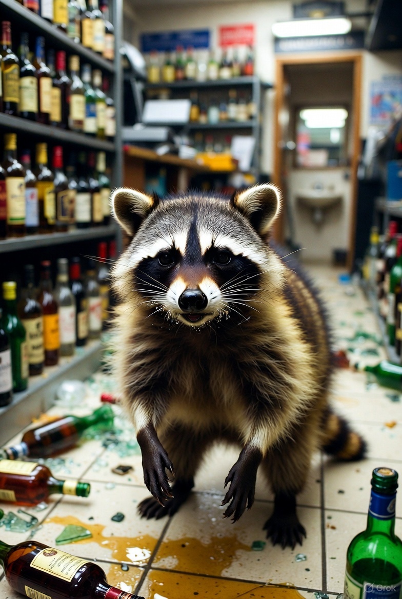 mapache borracho en Virginia